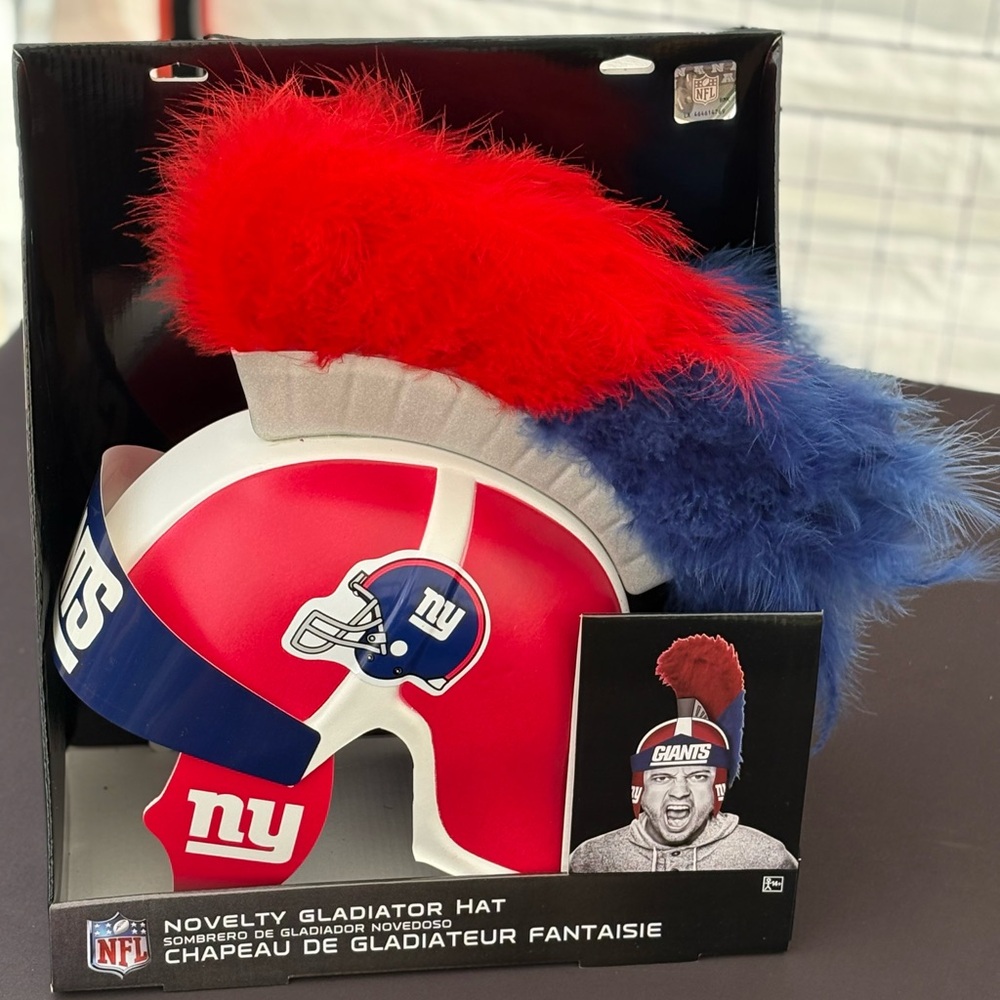 Designware NFL Helmet with Red and Blue Feathers